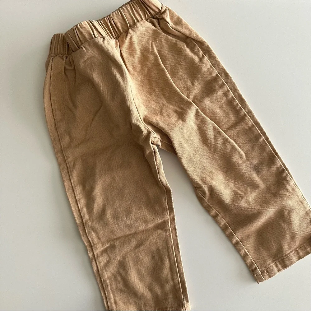 Toddler Khaki Button Down Matching Set Size 2T